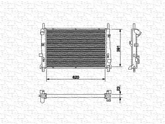 MAGNETI MARELLI radiatorius, variklio aušinimas 350213510000